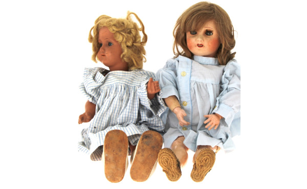 Lot de 2 poupées anciennes (mécanisme ma