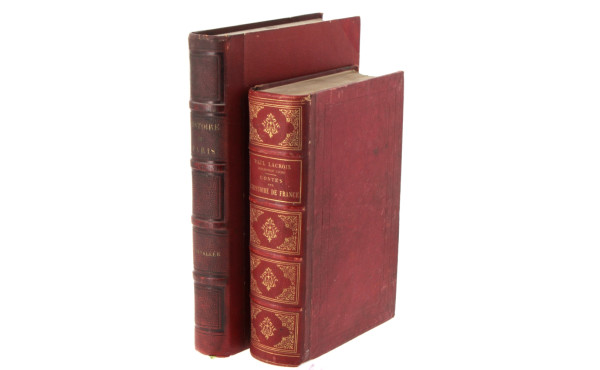 Lot de 2 ouvrages XIXème, reliés rouge :