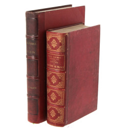 Lot de 2 ouvrages XIXème, reliés rouge :