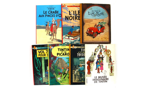 TINTIN - 4 BD rigides état d'usage + 1 s