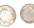 Lot de 2 pièces en argent : 1 p. de 10 F