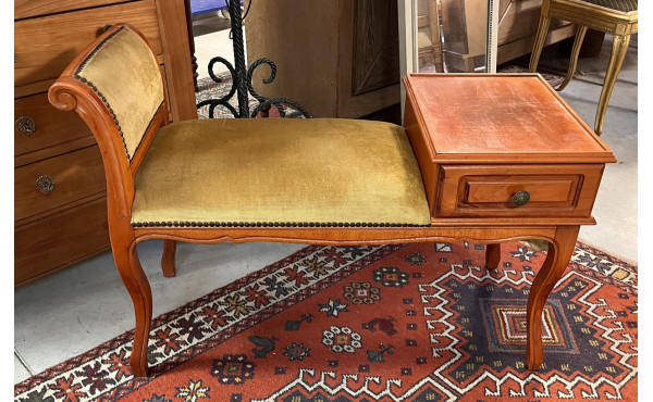 Banquette assise velours et tiroir en me