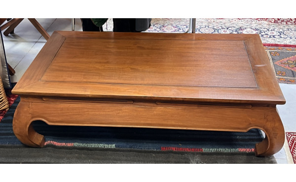 Table basse en bois exotique, bon état 1