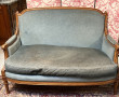 Canapé style Louis XVI velours bleu (qq 