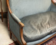 Canapé style Louis XVI velours bleu (qq 