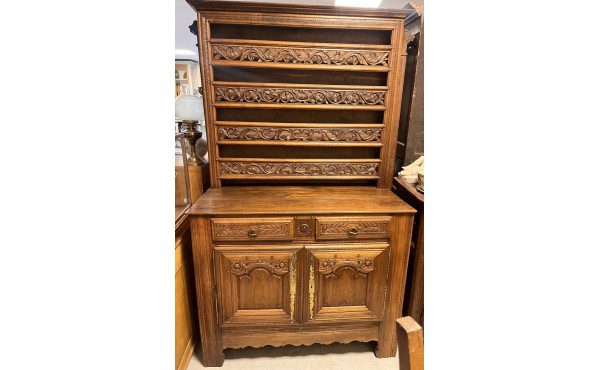 Buffet breton en vaisselier ouvrant en p