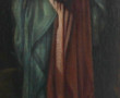 "Sainte à la palme", huile sur toile anc