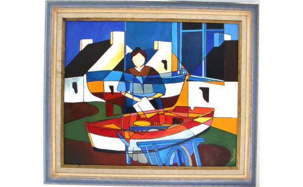 Roland STANZIONI (Xxème) "Femme de pêche