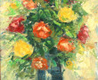 Ecole fin Xxème "Bouquet de fleurs color