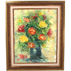 Ecole fin Xxème "Bouquet de fleurs color