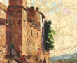 R.U. RINALDI (Xxème) "Paysage animé au c
