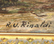 R.U. RINALDI (Xxème) "Paysage animé au c
