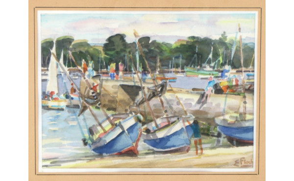 Eric FLOCH (1956-2013) "Scène animée au 