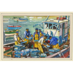 Eric FLOCH (1956-2013) "Retour de pêche"