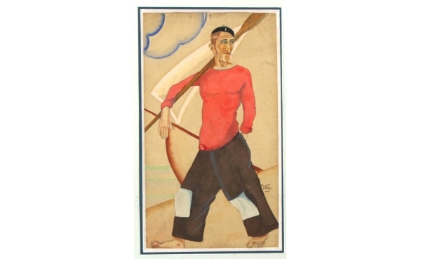 "Portrait de marin à la rame" dessin réh