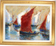 Marcel QUINTIN (Xxème) "Marine aux voile