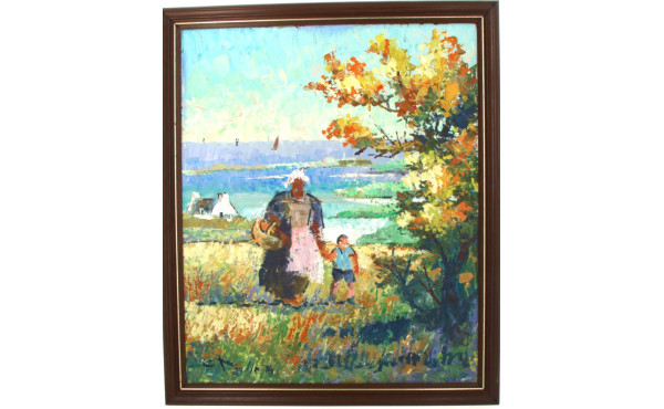 Ecole Bretonne Xxème "Grand-mère et jeun