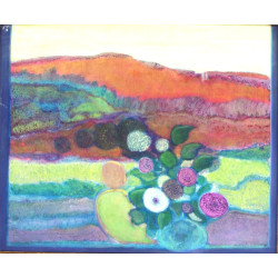 PERNES (Xxème) "Bouquet de fleurs devant