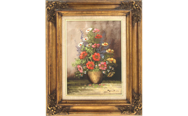 Ecole Xxème "Bouquet de fleurs", huile s