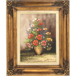 Ecole Xxème "Bouquet de fleurs", huile s