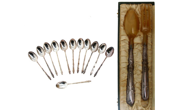 SFAM - 12 cuillères à moka en métal arge