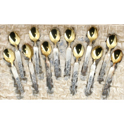 GULDEN - 12 cuillères à moka en métal ar
