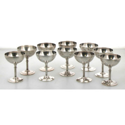 CHRISTOFLE - 10 coupes à glace en métal 
