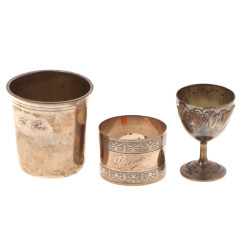 Lot de 3 pièces en argent, poinçon miner