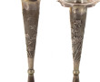 Paire de vases cornets asiatiques en arg