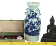 CHINE - Lot comprenant un vase en porcel