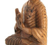 BOUDDHA - Grand sujet en bois sculpté, H