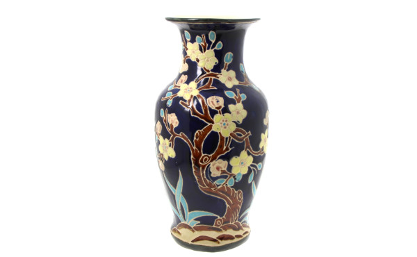 Vase balustre en céramique chinoise à dé