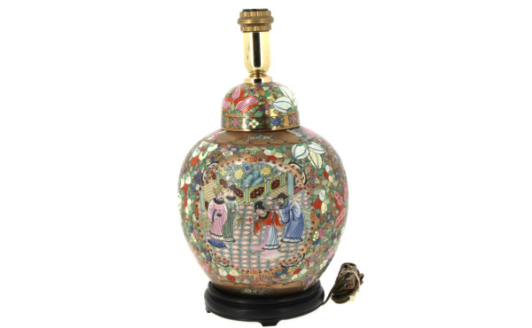 CHINE Xxème - Potiche en porcelaine poly