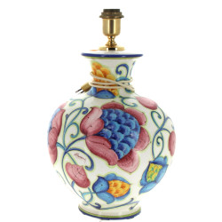 Grande lampe boule en céramisue à décor 