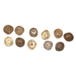 LE MINOR - Lot de 11 boutons en métal ar