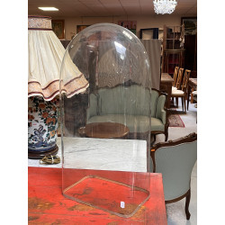 Globe en verre rectangulaire H. 56 x 27,