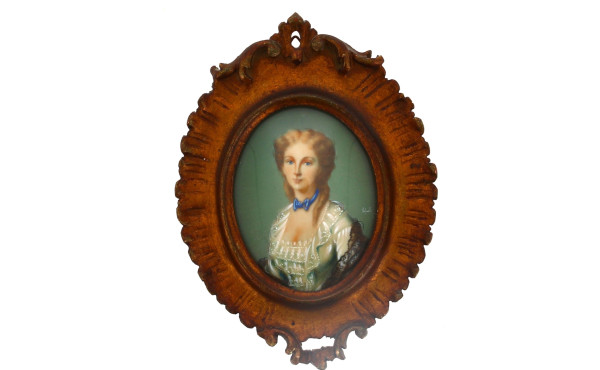 "Portrait de femme", miniature peinte à 