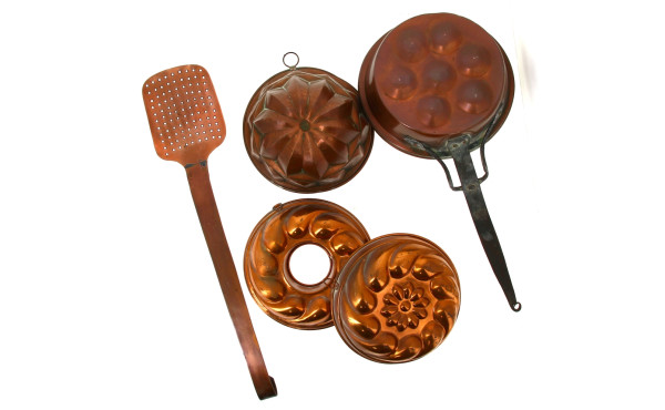 Lot de cuivres culinaires