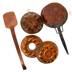 Lot de cuivres culinaires
