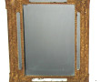 Petit miroir ancien en bois et stuc à dé