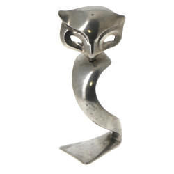CHOUETTE stylisée, sculpture en étain, H