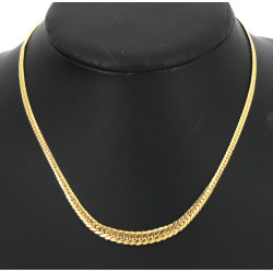 Collier maille plate en chute en or 18 c