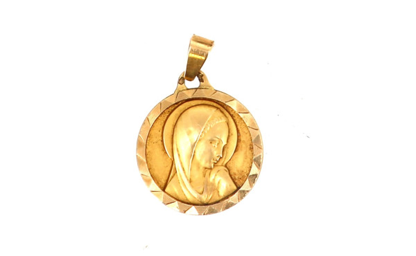 Médaille de la Vierge en or jaune 18 car