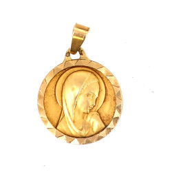 Médaille de la Vierge en or jaune 18 car
