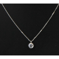 Collier en or gris 375ème et oxyde blanc
