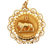 Pendentif signe "lion" en or 18 cts, poi