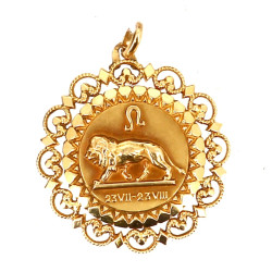 Pendentif signe "lion" en or 18 cts, poi