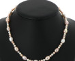 Collier en perles d'eau douce rose et bl