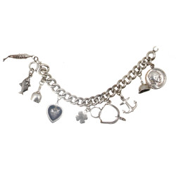 Bracelet en argent maille gourmette, ave