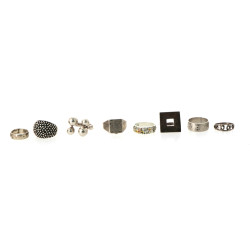 Lot de 8 bagues en argent, poids 53 grs